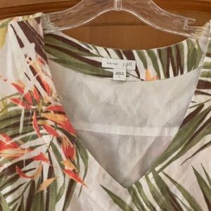 J Jill love linen sleeveless printed dress with pockets in excellent condition